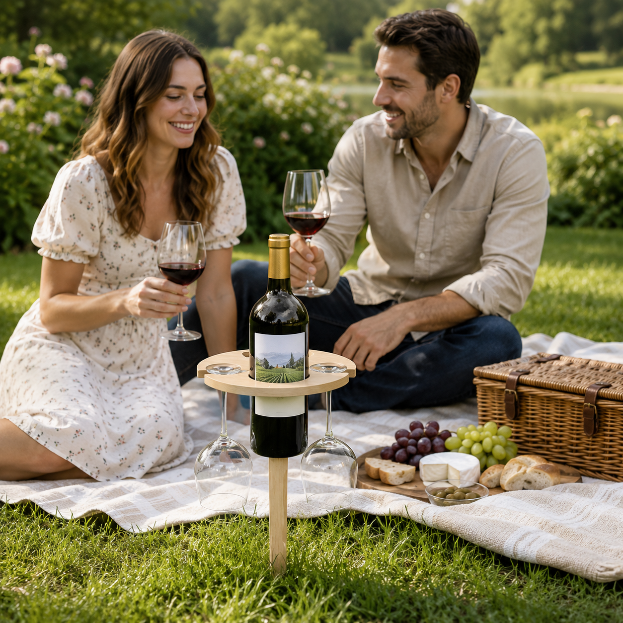 Foldable Portable Picnic Wine Table