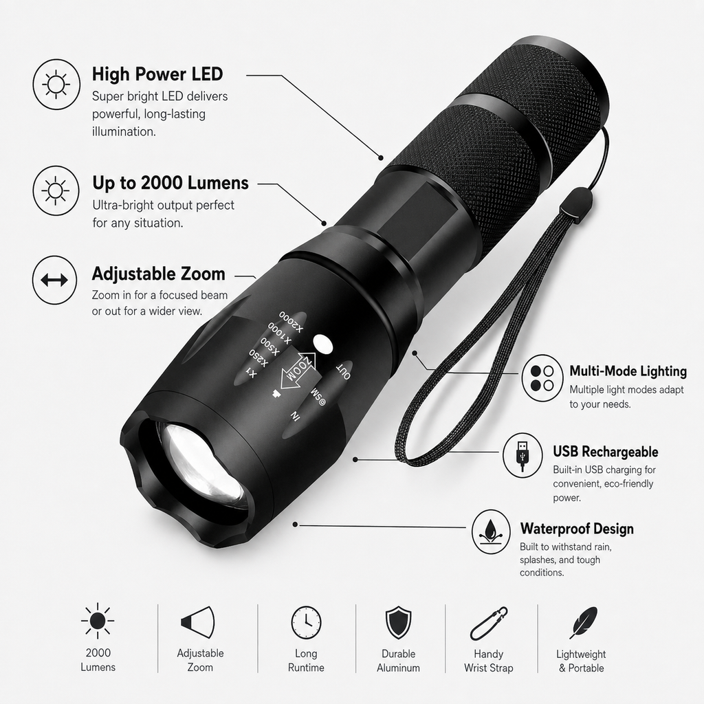 Tactical LED Flashlight Waterproof