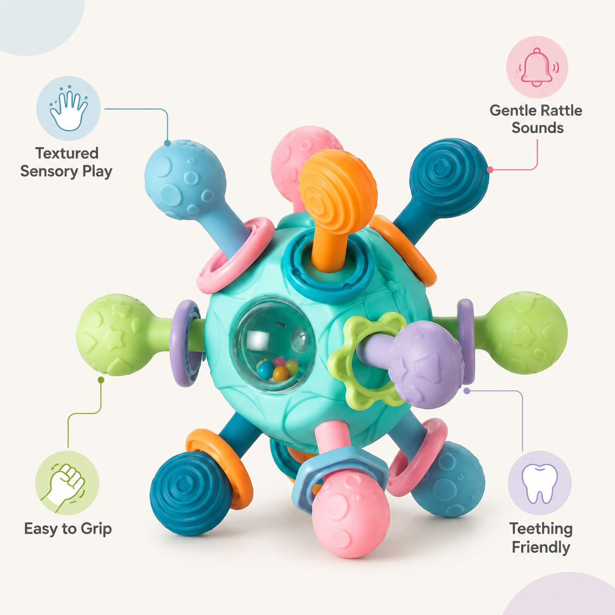 Sensory Textured Rattle Ball Toy