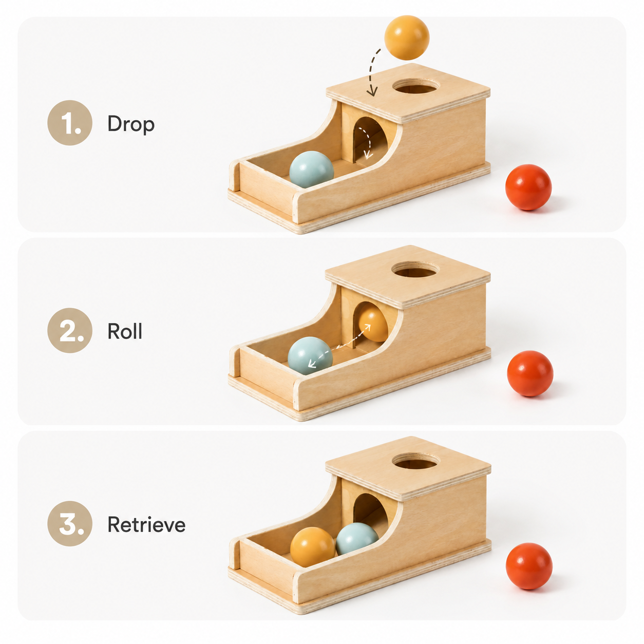 Wooden Object Permanence Box Toy