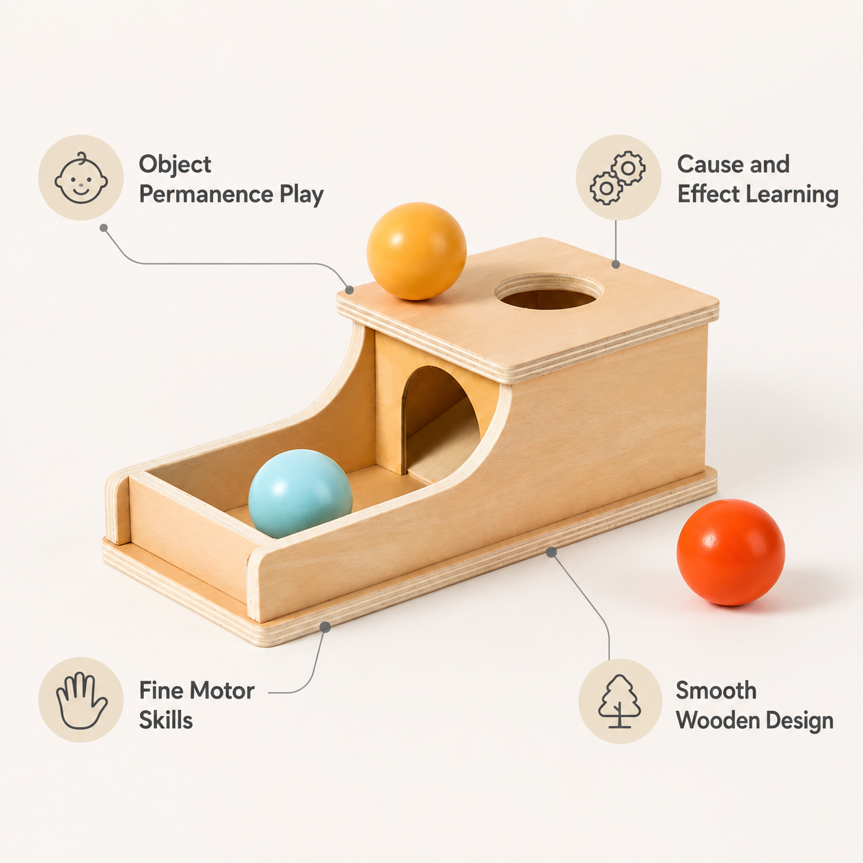 Wooden Object Permanence Box Toy