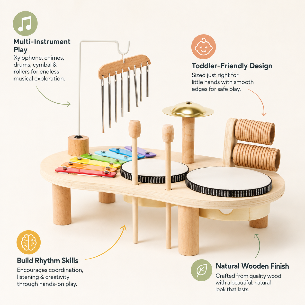 Wooden Toddler Music Exploration Set