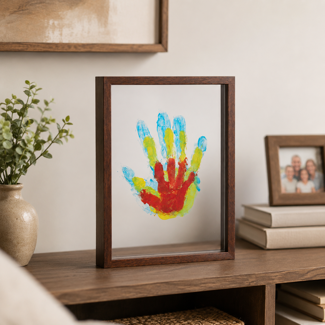 Wooden Family Handprint Keepsake Frame