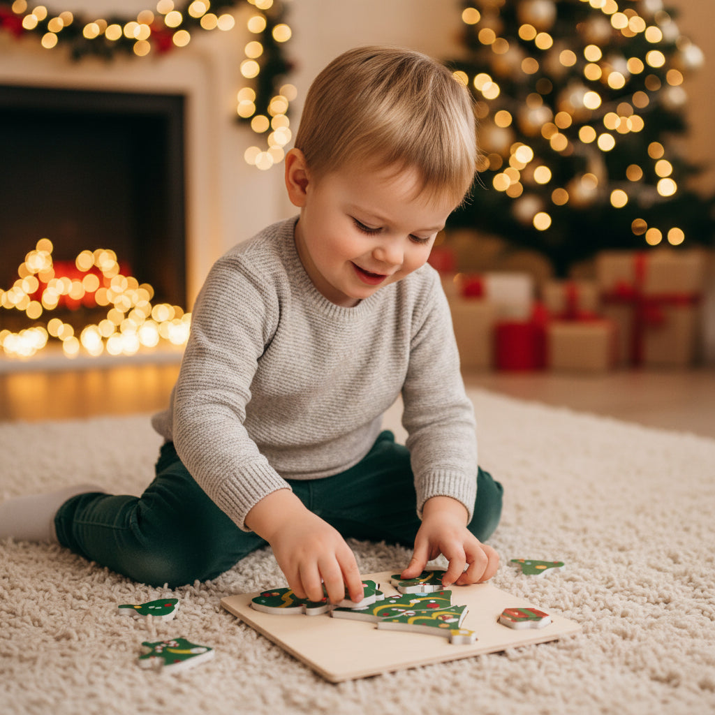 Christmas Puzzle Set Fun Activity Holiday Themed
