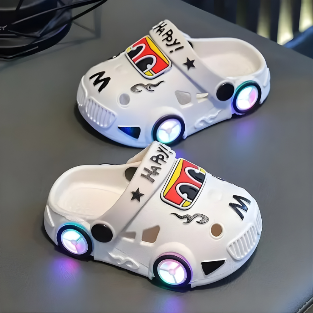 Kids Light-Up Car Slippers
