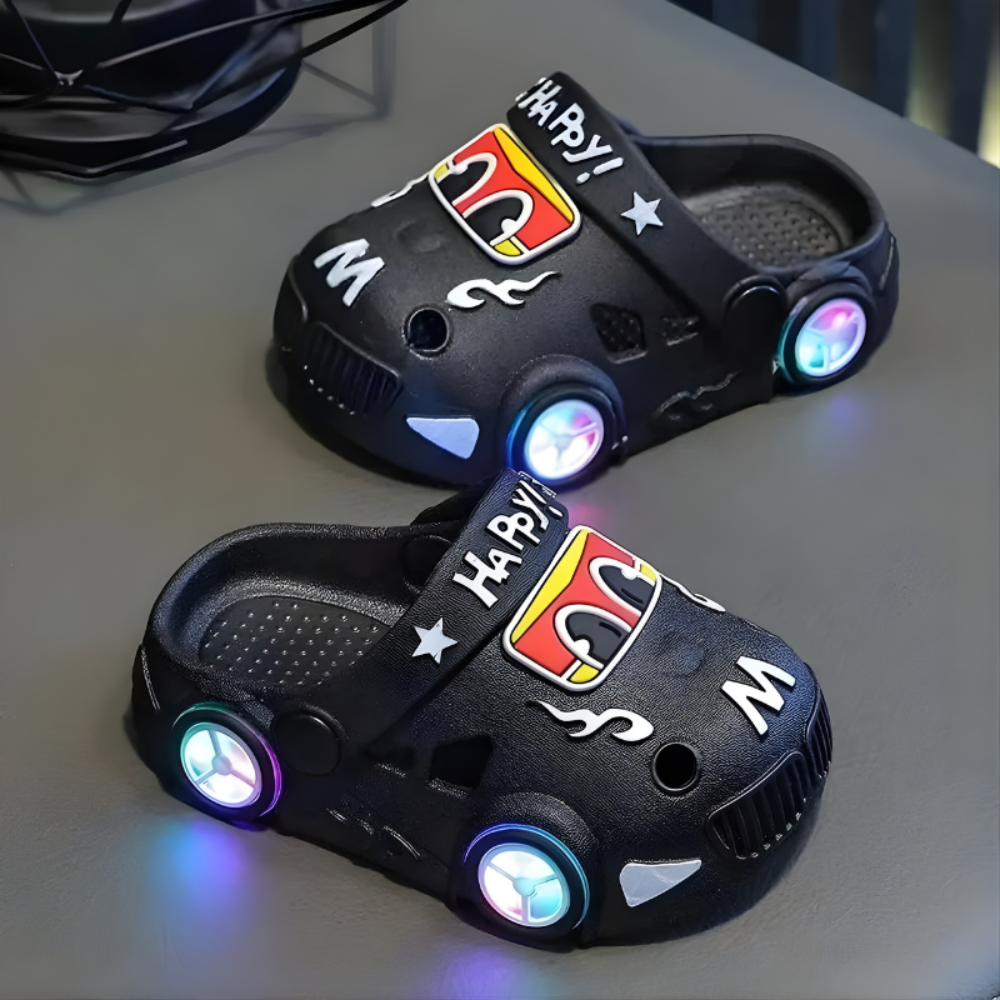 Kids Light-Up Car Slippers