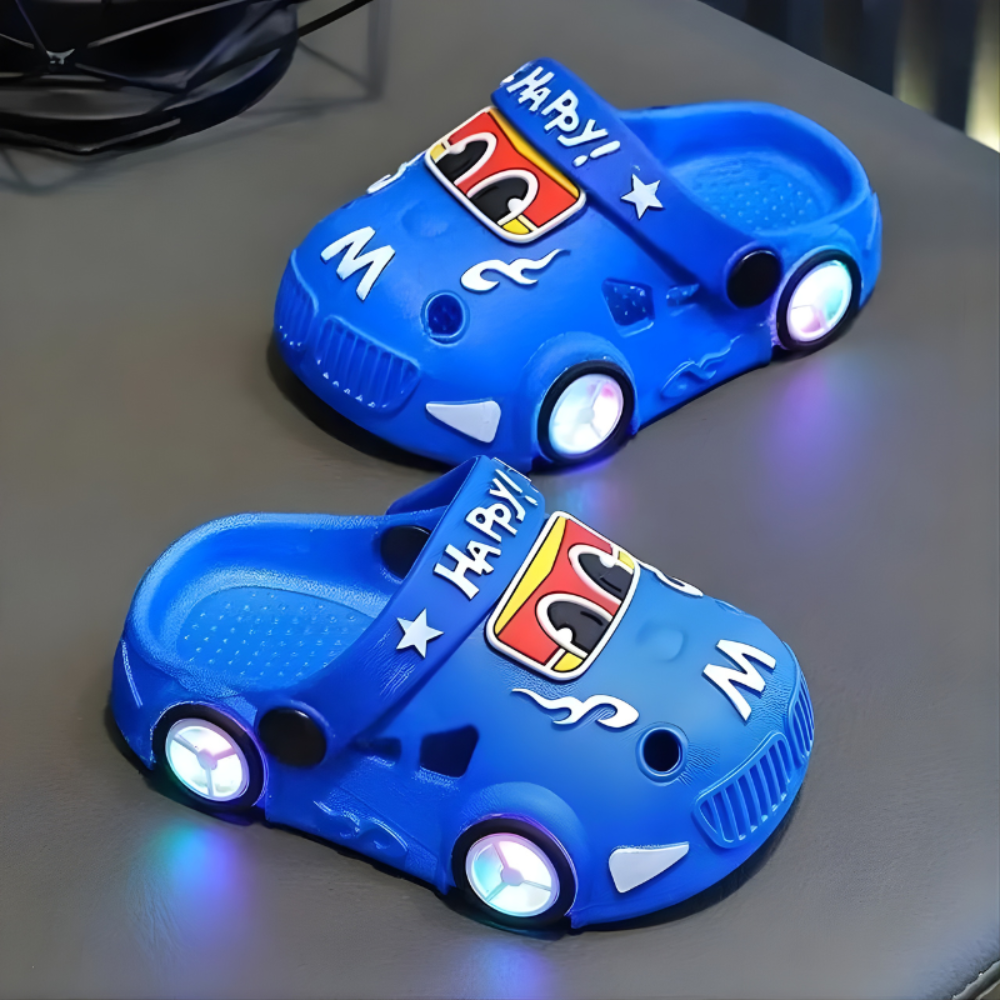 Kids Light-Up Car Slippers