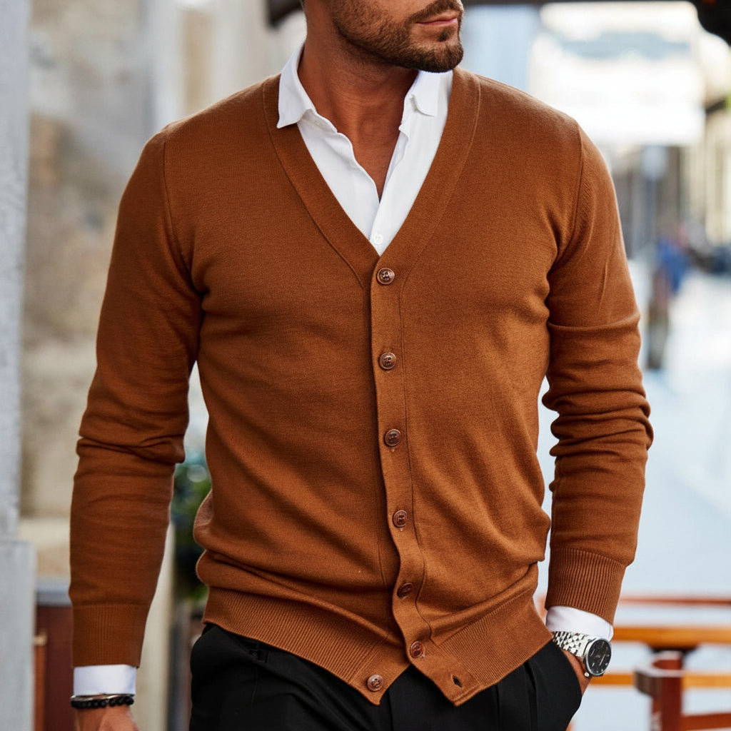 Men's Knitted Cardigan Button-Up | Casual Outerwear