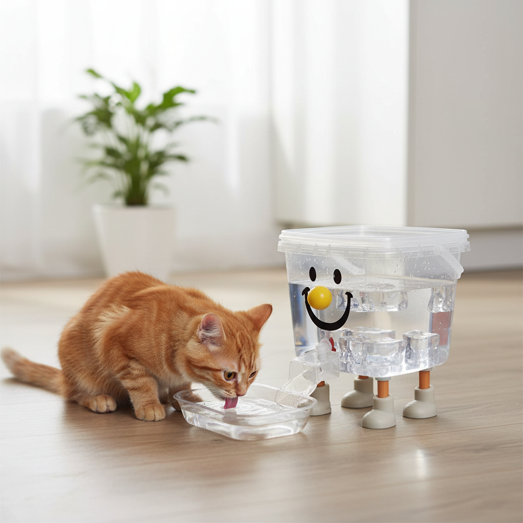 Pet Water Dispenser Fun Design Easy Access Bowl