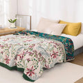 Throw Blanket Cotton Fluffy Decorative Floral Design