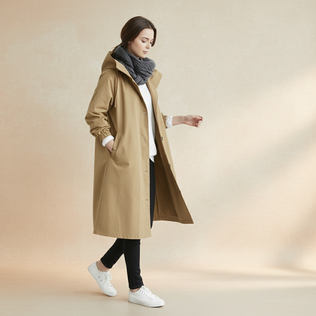 Women's Trench Coat Waterproof Hooded | Raincoat
