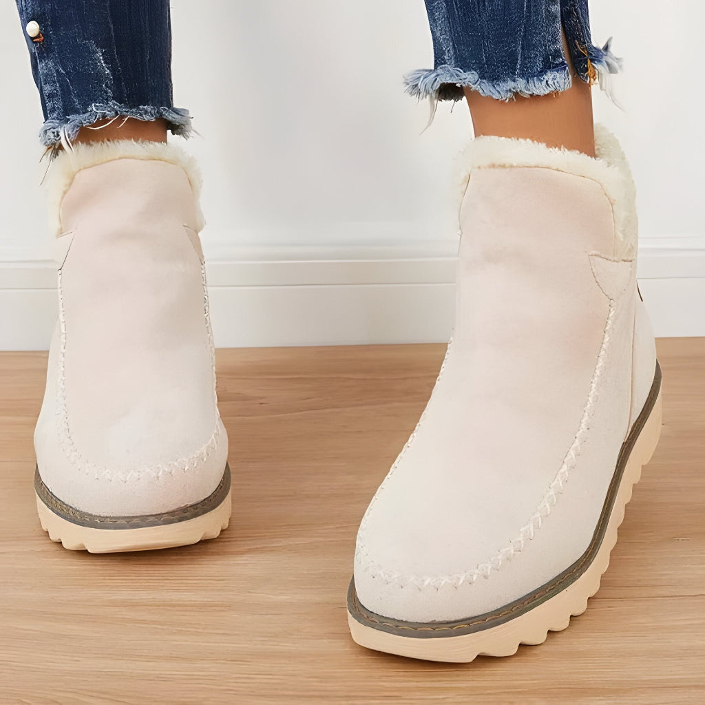Women's Winter Ankle Slip-on Boots | Lined